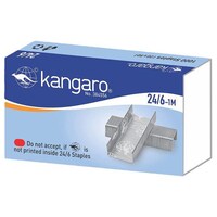 Kangaro Staples Pins, 24/6-1M, Silver, Pack of 20