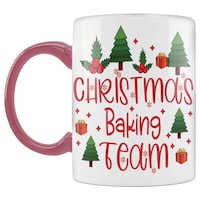 Picture of Christmas Baking Team Printed Coffee Mug, Inside Pink, 300ml