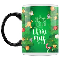Picture of Christmas in the Heart Printed Coffee Mug, Black, 300ml