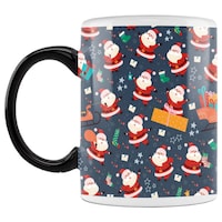 Picture of Santa With Gift Christmas Printed Coffee Mug, Inside Black, 300ml