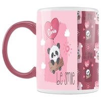 Picture of Cute Panda Be Smile Printed Coffee Mug, Inside Pink, 300ml