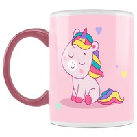Picture of Cute Unicorn Printed Coffee Mug, Inside Pink, 300ml