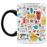Picture of Life Begins After Tea Printed Coffee Mug, Inside Black, 300ml