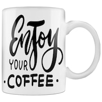 Picture of Printed Enjoy Your Printed Coffee Mug, Black, 300ml