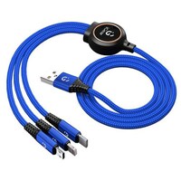 Picture of Igear 3 in 1 Premium Nylon Braided Fast Multi Charger Cable, iG-1011, Blue