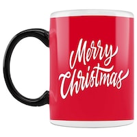 Picture of Red Color Marry Christmas Printed Coffee Mug, Inside Black, 300ml