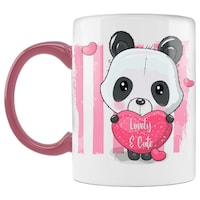 Picture of Lovely Cute Panda Printed Coffee Mug, Inside Pink, 300ml