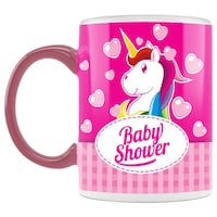 Picture of Cute Baby Shower Unicorn Printed Coffee Mug, Inside Pink , 300ml