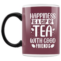 Picture of Happiness Is a Cup of Tea With Good Friend Coffee Mug, Inside Black, 300ml