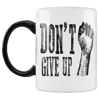 Picture of Don't Give up Printed Coffee Mug, Black, 300ml