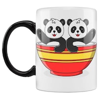 Picture of Two Panda in Bowl Printed Coffee Mug, Inside Black, 300ml