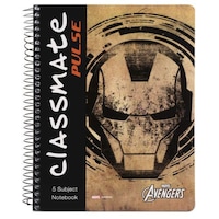 Picture of Classmate Spiral Binding Notebook, Single Line, 5-Subject, 250-Pages