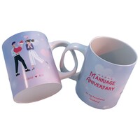 Picture of Happy Anniversary Husband and Wife Mug, Inside Blue