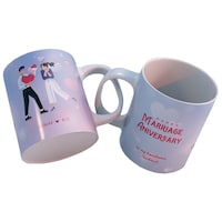 Picture of Happy Anniversary Husband and Wife Mug, Inside Sky Blue