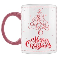 Picture of Merry Christmas Printed Coffee Mug, Scpcm4, Inside Pink, 300ml