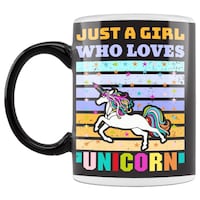 Picture of Just a Girl Who Loves Unicorn Printed Coffee Mug, Inside Black, 300ml