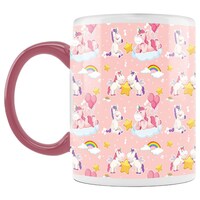 Picture of Cute Unicorn With Star Rainbow Baloon Coffee Mug, Inside Pink, 300ml