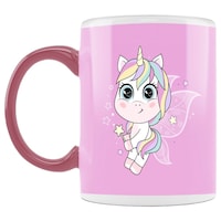 Picture of Printed Angel Unicorn Printed Coffee Mug, Inside Pink, 300ml