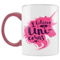 Picture of I Believe in Unicorn Printed Coffee Mug, Inside Pink, 300ml