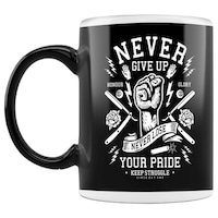 Picture of Never Give up Never Lose Your Pride Keep Struggle Coffee Mug, Black, 300ml