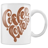 Picture of Coffee Lover Printed Coffee Mug, White, 300ml