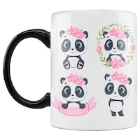 Picture of Pink Girl Panda Printed Coffee Mug, Inside Black, 300ml