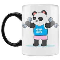 Picture of Panda Doing Exercise Printed Coffee Mug, Inside Black , 300ml
