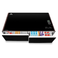 Evvoli Two Door Refrigerating Smart Touch Table, Black, EVRFS-130LB