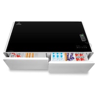 Evvoli Two Door Refrigerating Smart Touch Table, White, EVRFS-130LW