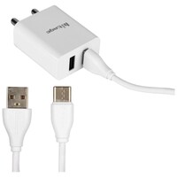 Picture of Hitage HT-i131 Two Ports Fast Charger (2.4A+1A) with Hi-Speed Cable, White