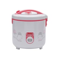 Picture of Nobel Rice Cooker with Plastic Body, NRC25, White & Pink