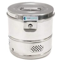 IndoSurgicals Stainless Steel Dressing Drums, 6 x 6 inch