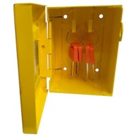 KRM Loto Clear Fascia Lockout Key and Documentation Box, 175-1, Yellow