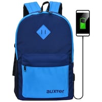 Auxter Laptop Backpack with USB Charging Port, Blue & Sky Blue