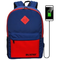 Auxter Laptop Backpack with USB Charging Port, Blue & Red
