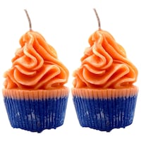 Cupcake Aroma Candles, Blue, Orange, Pack of 2
