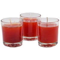Picture of Elegant Luxury Glass Gel Candles, Red, Pack of 3
