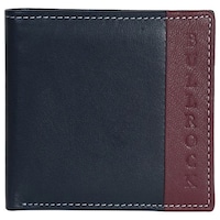Picture of Bull Rock Premium Leather Wallet, Dark Blue & Brown