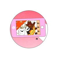 Picture of BP We Bare Bears Phone Printed Round Pin Badge, Large