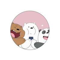 Picture of BP We Bare Bears Laughing Phone Printed Round Pin Badge, Large