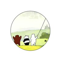 Picture of BP We Bare Bears Kite Printed Round Pin Badge, Large