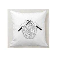 Picture of 1st Piece Brain Knit Printed Decorative Pillow, White, 40 x 40cm