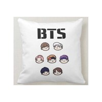 Picture of 1st Piece BTS Band Printed Decorative Pillow, White, 40 x 40cm