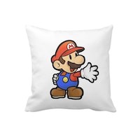 Picture of 1st Piece Mario Printed Square Pillow, White, 40 x 40cm