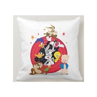 Picture of 1st Piece Looneytunes Printed Decorative Pillow, White, 40 x 40cm