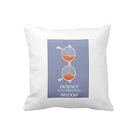 Picture of 1st Piece Patience Printed Square Pillow, White, 40 x 40cm