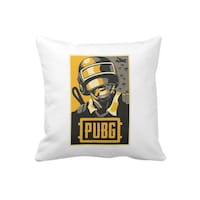 Picture of 1st Piece Pubg Game Printed Square Pillow, White, 40 x 40cm