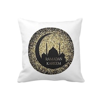 Picture of 1st Piece Ramadan Kareem Printed Square Pillow, White, 40 x 40cm