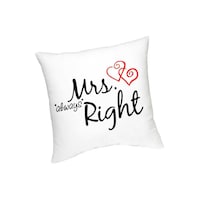 Picture of Fm Styles Mrs. Always Right with Hearts Printed Cushion