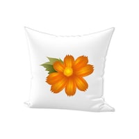 Picture of REGAL IN HOUSE Flower Printed Cotton Cushion, Yellow & White, 45 x 45cm